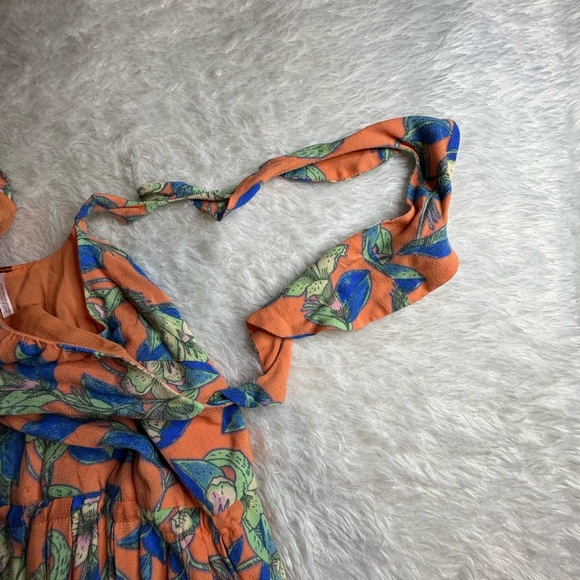 Free People Orange Dear You Backless Straps Mini Dress w/ Pockets Size S - Picture 12 of 12